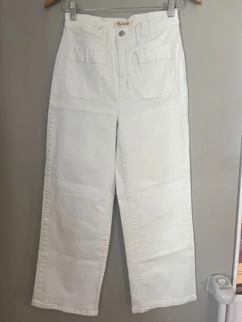 Madewell white slim Wide-Leg High-Rise Jeans
